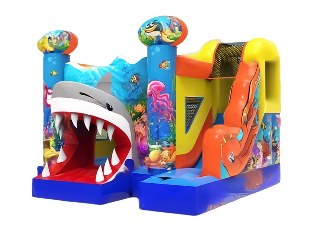 gioco gonfiabile multiattivita bounce slide shark d1